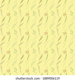 seamless stylish pattern with ears and leaves