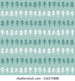 Seamless stylish pattern with fir trees. Vector illustration