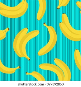 Seamless stylish pattern with fresh yellow bananas in flat style. Bananas pattern for cloth, textile, wrap, tshirt, bermudas and other design.
