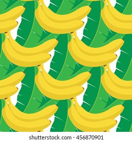 Seamless stylish pattern with fresh yellow bananas in flat style. Bananas pattern for cloth, textile, wrap, tshirt, bermudas and other design.