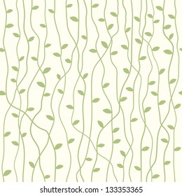 Seamless stylish pattern with green leaves. Vector illustration