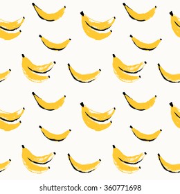 Seamless stylish pattern with hand drawn bananas