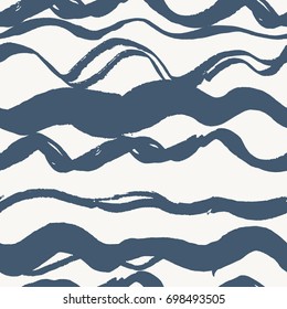 Seamless stylish pattern with hand drawn waves
