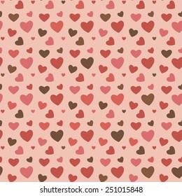 Seamless stylish pattern with hearts. Vector illustration