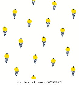 Seamless stylish pattern with lemon ice cream