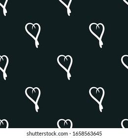 Decoración elegante y sin inconvenientes con corazones pintados a mano. Ilustración del vector