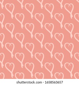 Decoración elegante y sin inconvenientes con corazones pintados a mano. Ilustración del vector