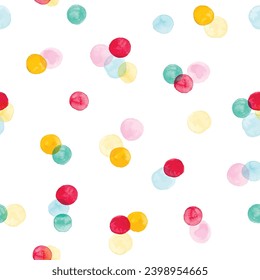 Seamless stylish pattern with watercolor circles. Vector