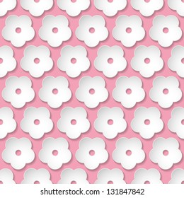 Seamless stylish pink floral texture. Vector illustration