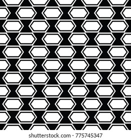 Seamless stylish texture with ancient style, square theme. Black and White. For wallpaper, surface, web design, textile, decor