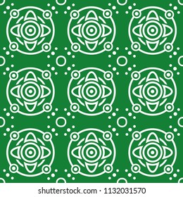 Seamless stylish vector illustration with geometric pattern. green decorative design.