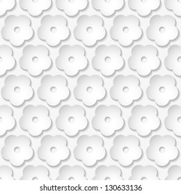 Seamless stylish white floral texture. Vector illustration