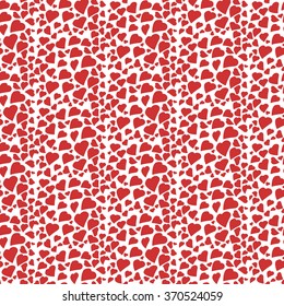 Seamless stylish white pattern with red hearts. Vector illustration