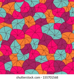 Seamless stylized abstract floral pattern in bright colors. Vector illustration