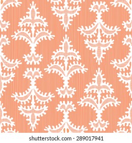 Seamless Stylized Abstract Flower and Leaf Damask Background Pattern