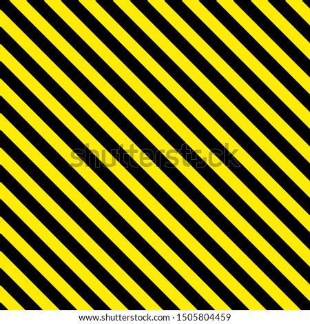 Seamless stylized chevron diagonal black and yellow warning stripes. Vector eps10