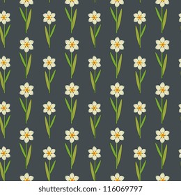 Seamless stylized daffodils pattern