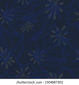 Seamless stylized design with colchicum flowers. Can be used for printing on paper, stickers, badges, bijouterie, cards, textiles. 