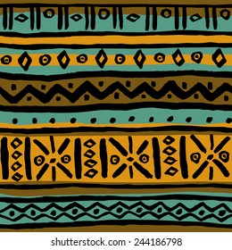 Seamless stylized ethnic brush painted crude pattern. Template for design fabric,wrapping paper, covers, wear, accessories