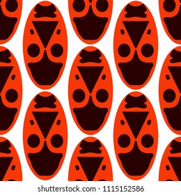 Seamless stylized firebug pattern design