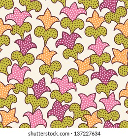 Seamless stylized floral pattern. Vector illustration