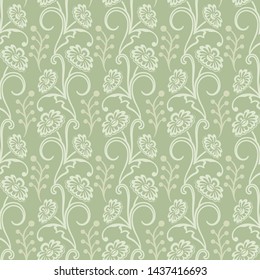 Seamless stylized flower shapes pattern