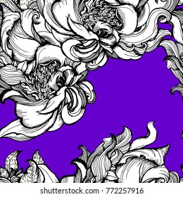 Seamless with stylized flowers