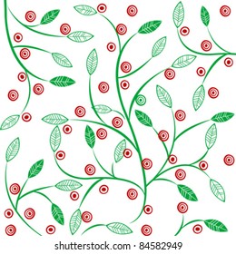 Seamless with stylized flowers and leaves