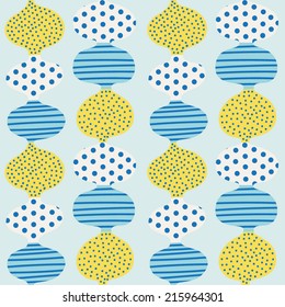Seamless stylized graphic pattern. Scandinavian fun ornament. Cute colorful design