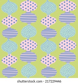 Seamless stylized graphic pattern. Scandinavian fun ornament. Cute colorful design