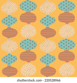 Seamless stylized graphic pattern. Scandinavian fun ornament. Cute colorful design