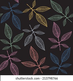 Seamless stylized leaf pattern.