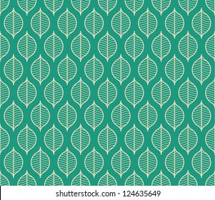 Seamless stylized leaf pattern background