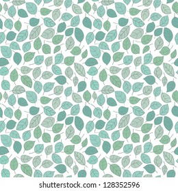 Seamless stylized leaf pattern background