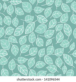Seamless stylized leaf pattern background