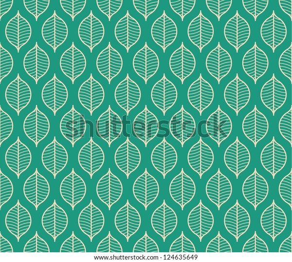 Seamless Stylized Leaf Pattern Background Stock Vector (Royalty Free ...