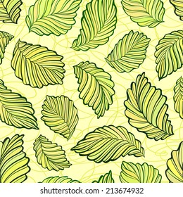 Seamless stylized leaves pattern.