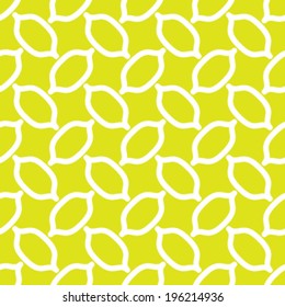Seamless Stylized Lemons Chain Link Background Pattern