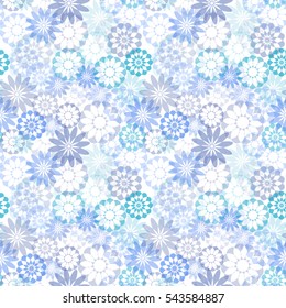 Seamless stylized monochrome floral pattern. Abstract ethnic pattern with ornamental foliage.