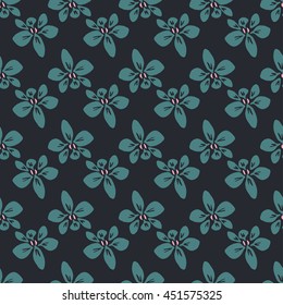 Seamless stylized orchid flower pattern