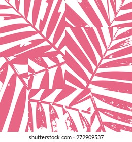 Seamless Stylized Palm Fronds Background Pattern