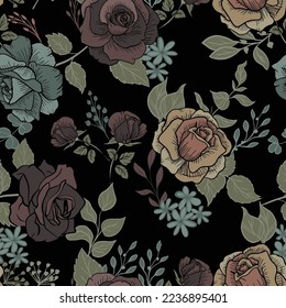 Seamless stylized Rose floral design Pattern for wallpaper, Background, Textile, Fabric