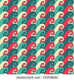 Seamless stylized storm pattern in bright colors. Vector illustration