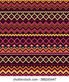 Seamless Stylized Stripes Pattern Aztec Ethnic Stock Vector (Royalty ...