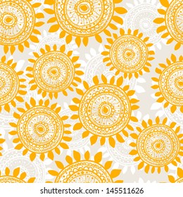 seamless stylized sunflowers