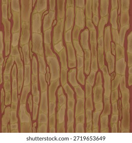 Textura estilizada uniforme que lembra casca de árvore ou terra seca e rachada com linhas orgânicas e tons de terra, ideal para fundos, arte digital ou ativos de jogo