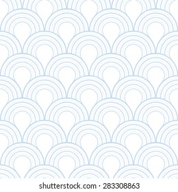 Seamless subtle blue art deco twenties vintage pattern vector