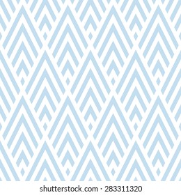 Seamless subtle blue rhombic chevrons art deco pattern vector