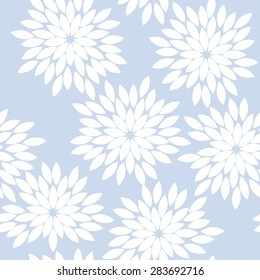 Seamless subtle blue and white vintage japanese floral kimono tenugui textile pattern vector