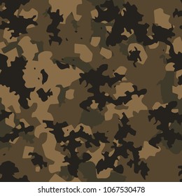 Seamless subtle brown sharp spots camouflage fashion pattern vector